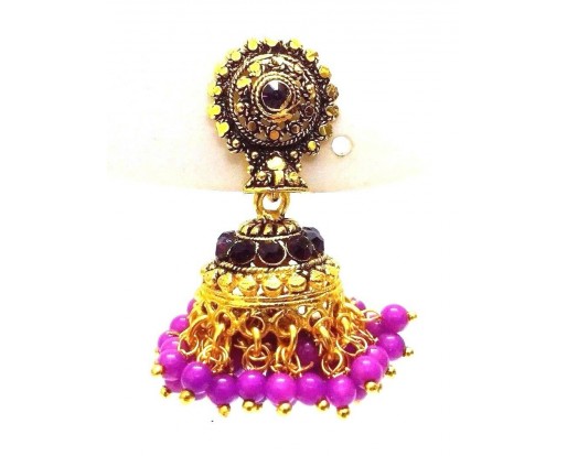 Golden Oxidized Earrings Jhumka Jhumki Imitation Jewelry Drop Dangle Long E37